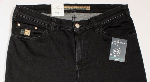 REVILS Jeans 305 V93/100 POLO SE Stretch schwarz W32 bis W40