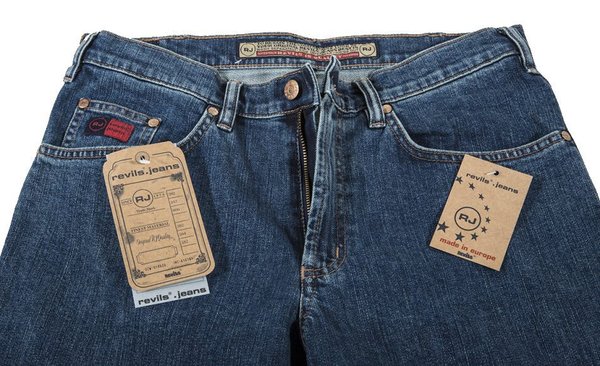 REVILS Jeans 302 V22/2 mittelblau in 100% Cotton W38 / L40 Überlänge