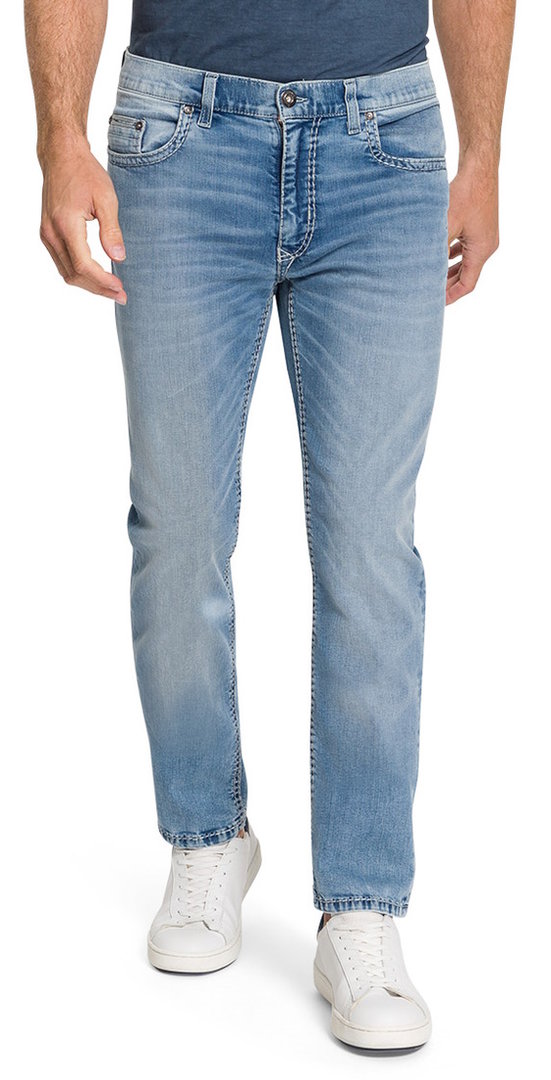 PIONEER Top-Jeans RANDO 16541 MegaFLEX handcrafted 6745-6847 lightblue used mit Buffies